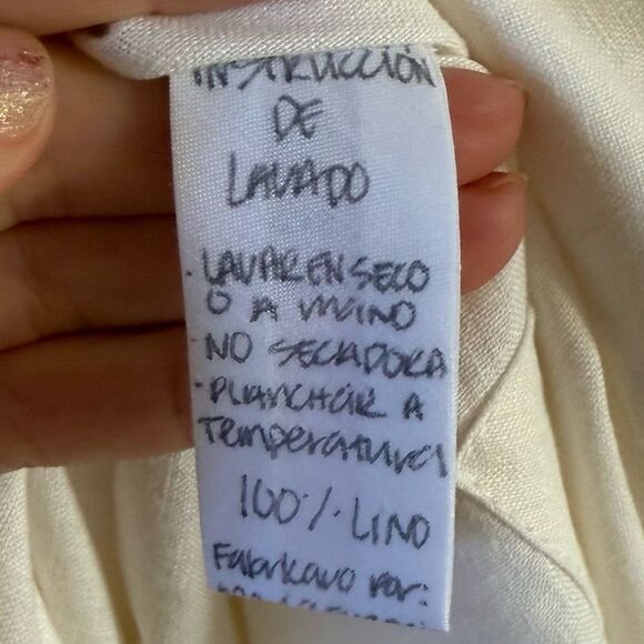 Maruca Novelo Asymmetrical Hem Midi Linen Dress in Ivory S NWOT - Picture 8 of 14